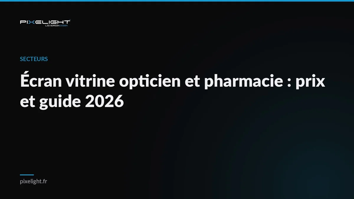 Écran vitrine opticien et pharmacie : prix et guide 2026